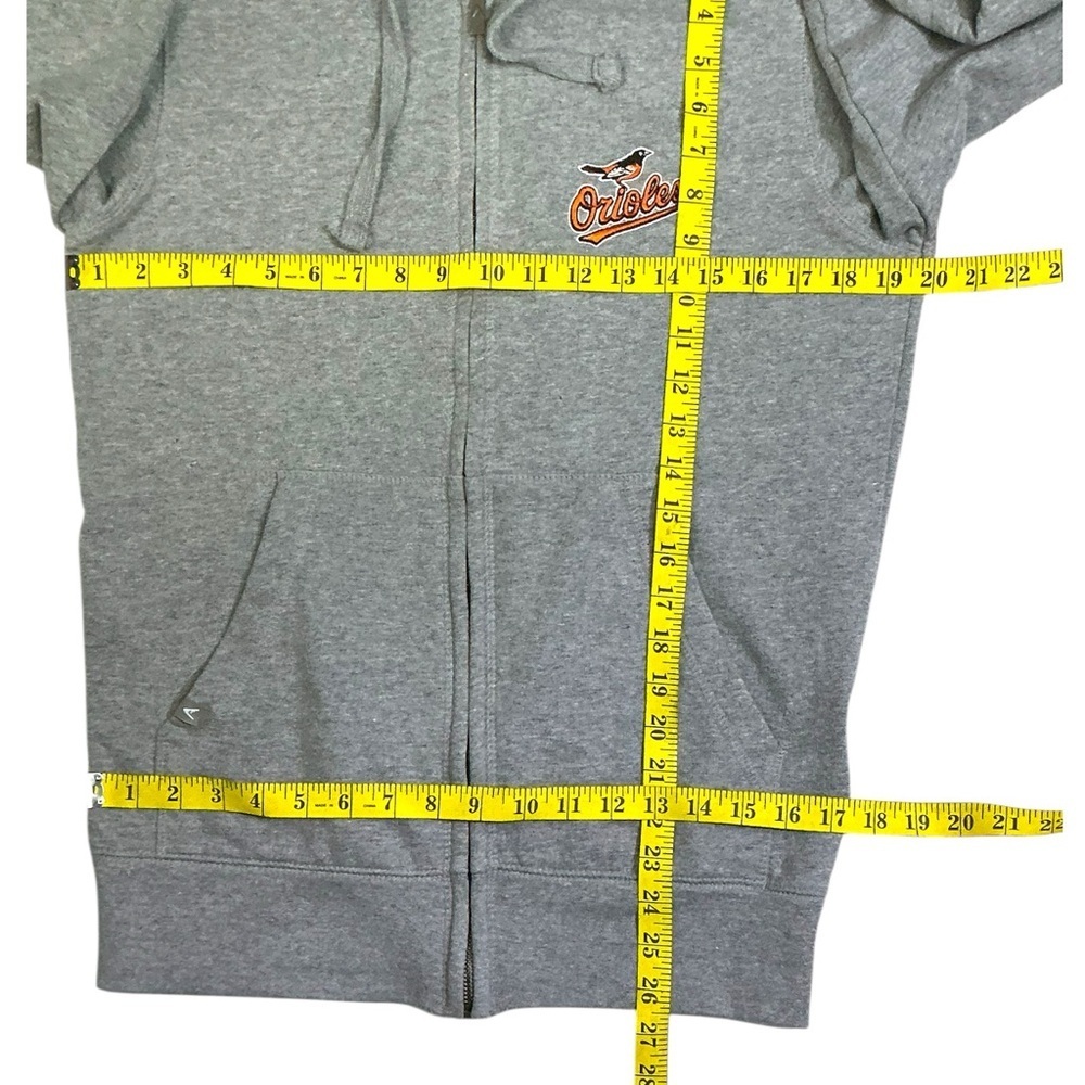 Antiqua Baltimore Orioles Hoodie Full Zip-Up Pockets Unisex Gray Men’s Small - Picture 8 of 16